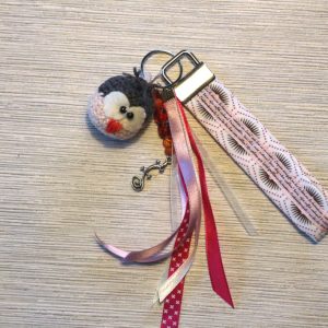 Sleutelhanger uiltje roze