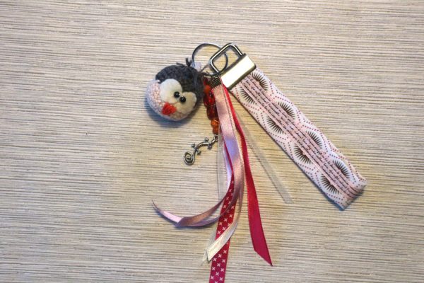 Sleutelhanger uiltje roze